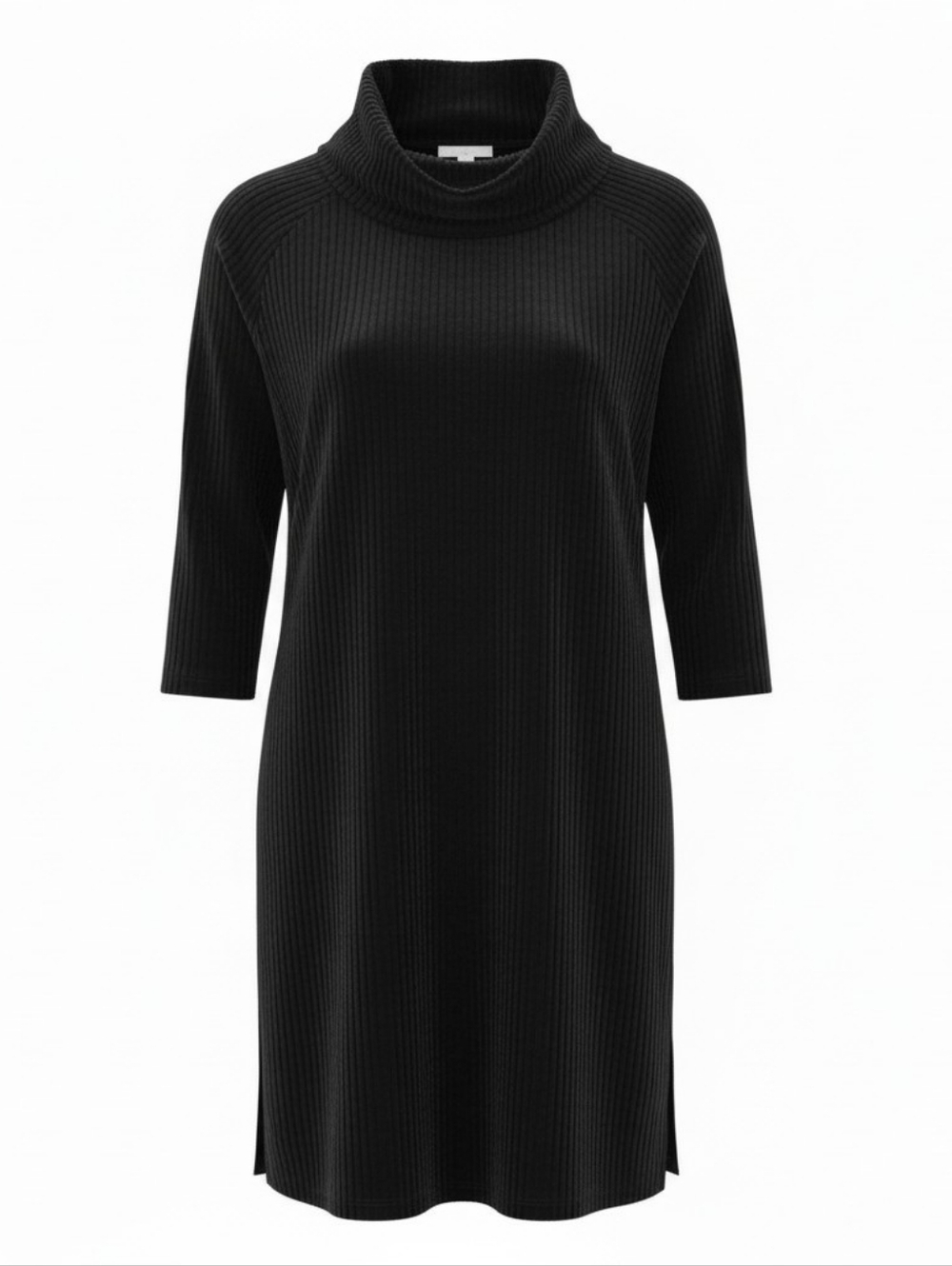 J. JILL | Cozy Comfy Soft Pure Jill Velour Ribbed Corduroy Black Midi Dress | XL